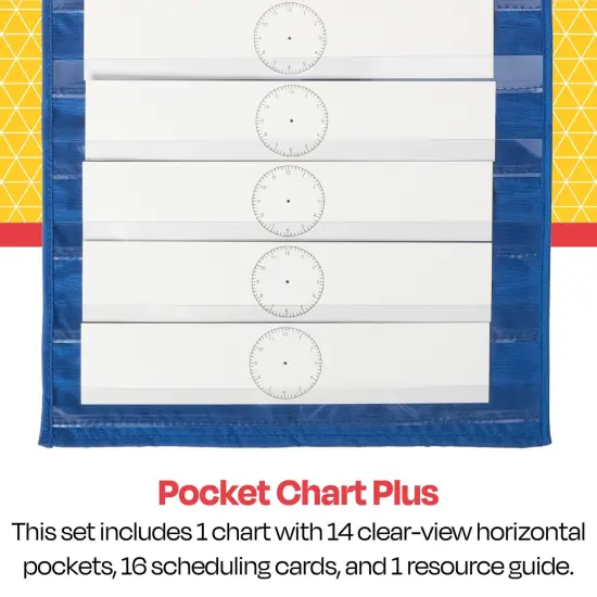 School Smart Pocket Chart with 14 Pockets, 33 x 12-1/2 Inches, Blue {2}