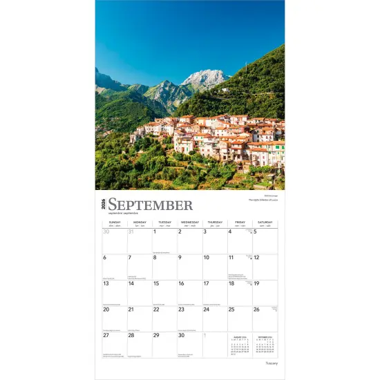 Tuscany | 2026 12 x 24 Inch (Hanging) Monthly Square Wall Calendar | Plastic-Free {4}