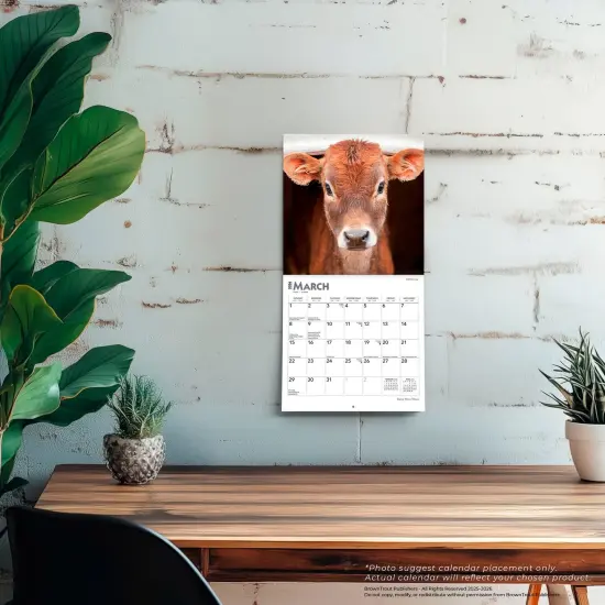 Baby Moo Moos | 2026 7 x 14 Inch (Hanging) Monthly Mini Wall Calendar {5}