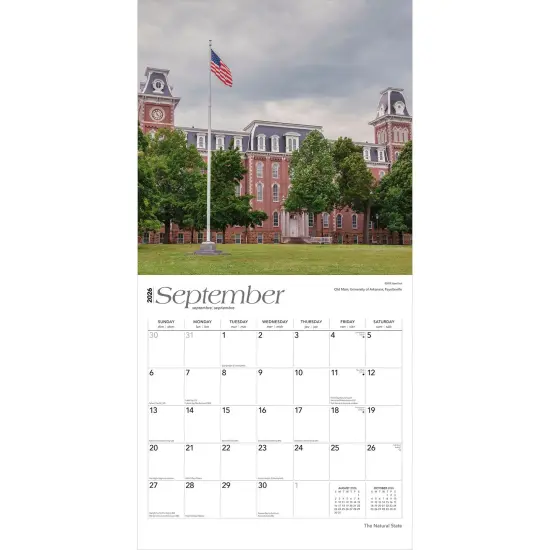 The Natural State | Arkansas Places | 2026 12 x 24 Inch (Hanging) Monthly Square Wall Calendar | Plastic-Free {4}