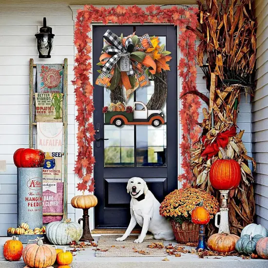 5 Pack Fall Leaf Garland, Hanging Vines Garland Artificial Fall Maple Leaves {2}