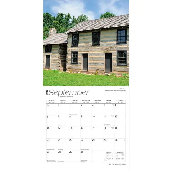 My Old Kentucky Home | Kentucky Places | 2026 12 x 24 Inch (Hanging) Monthly Square Wall Calendar | Plastic-Free {4}
