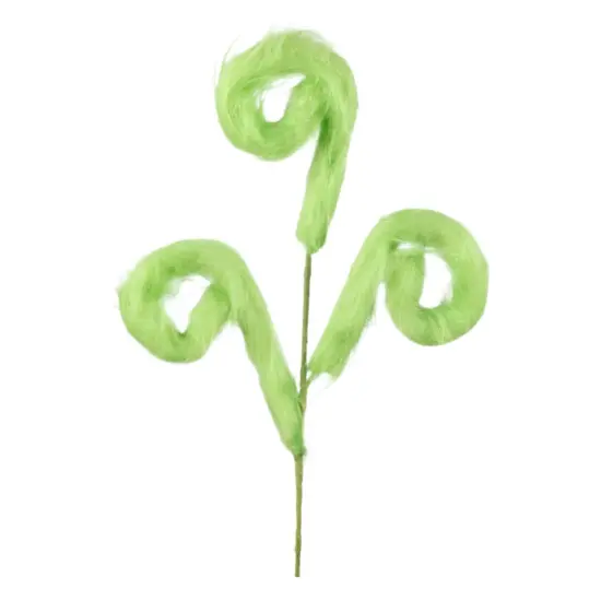 Lime Green Furry Spiral Curly Spray 29.5" {1}