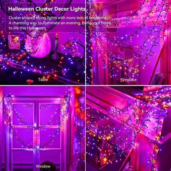 Purple and Orange Halloween Lights 400 LED 8Modes {6}