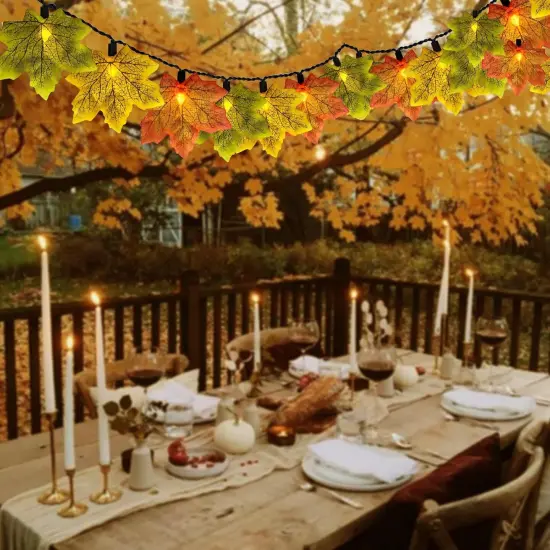 Autumn Maple Leaves Decoration Lights - 35 LED leaf string {5}