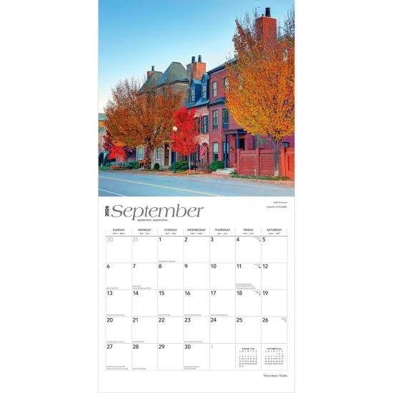 Volunteer State | Tennessee Places | 2026 12 x 24 Inch (Hanging) Monthly Square Wall Calendar | Plastic-Free {4}