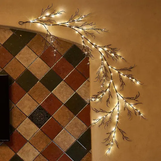 Brown 6FT 120 LED Fairy Lights Plug in Willow Vine Garland {2}