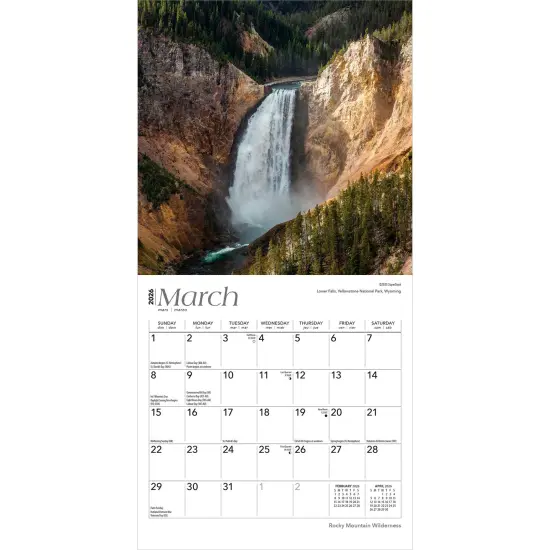 Rocky Mountain Wilderness | 2026 7 x 14 Inch (Hanging) Monthly Mini Wall Calendar {3}