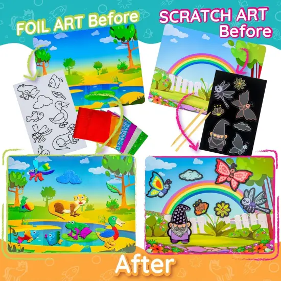 Award-Winning Foil Art & Rainbow Scratch Art {3}