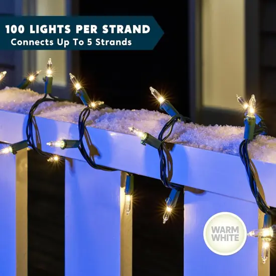 21.5FT 100 Count Clear Christmas String Lights Indoor {3}
