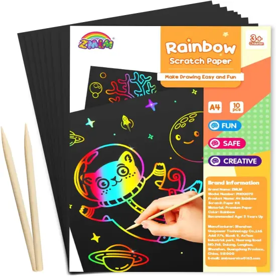 10 Pcs Rainbow Scratch Paper {1}