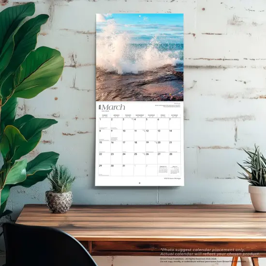 Michigan Wild & Scenic | 2026 12 x 24 Inch (Hanging) Monthly Square Wall Calendar | Plastic-Free {5}