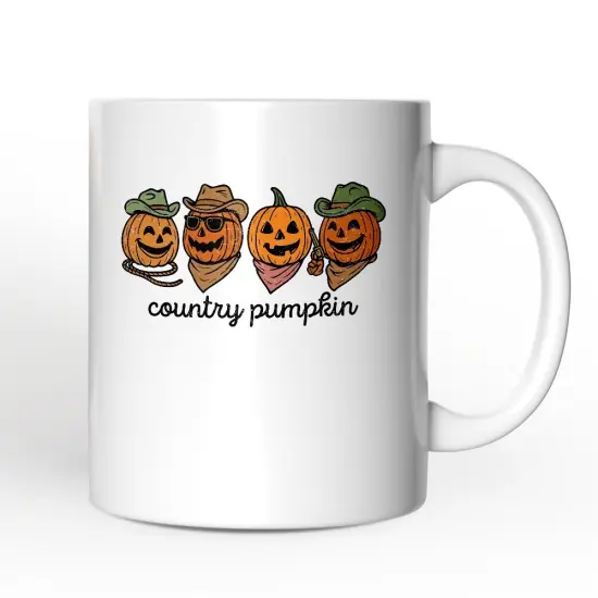 Country Pumpkin Rustic Mug, Cute Autumn Season Gift {1}