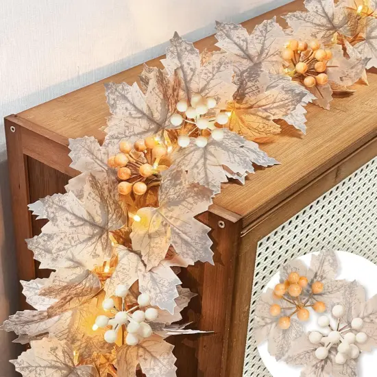 6 Ft Fall Garland with Lights Fall Deco {1}