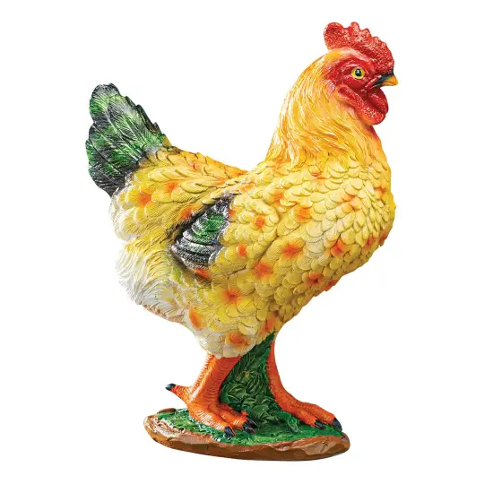 Collections Etc Hand-Painted Realistic Farm Chicken Outdoor Statue {2}