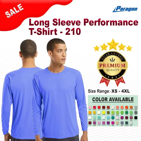 Paragon&reg; Long Sleeve Crew Neck Performance T-Shirt Red {2}