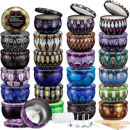 24 Designs Metal Tins for DIY Candle Crafting {5}