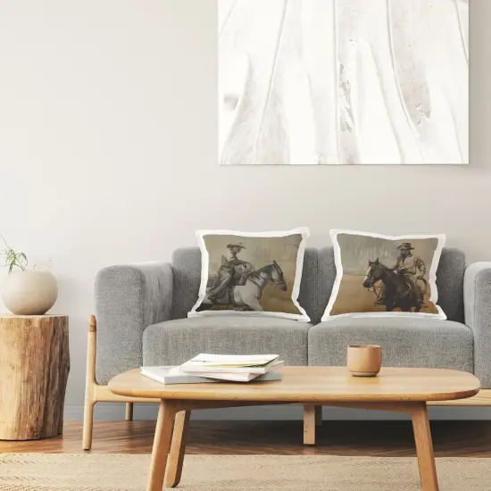 Stupell Industries Western Cowboys Rustic Scene 2pc Indoor Pillow Set, 18 x 7 x 18 {2}