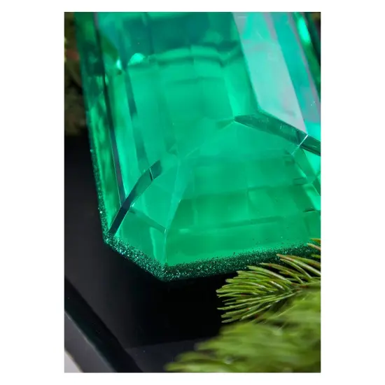 8" Acrylic Rectangle Jewel Ornament: Emerald Green {4}
