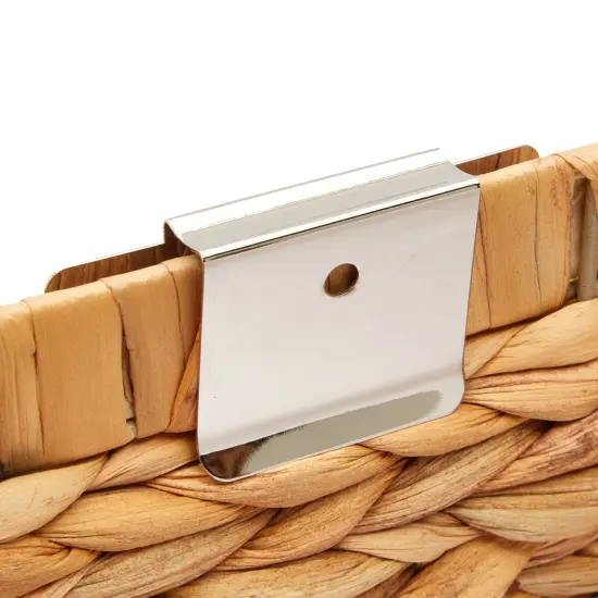 8 Pack Clip On Metal Basket Labels for Storage Bins with 2 Black Markers (3.5 x 2.5 In) White {4}