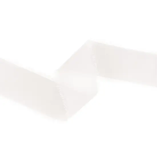 LaRibbons 1 1/2" Frayed Edge Chiffon Ribbon | 10 Yard Roll White {3}