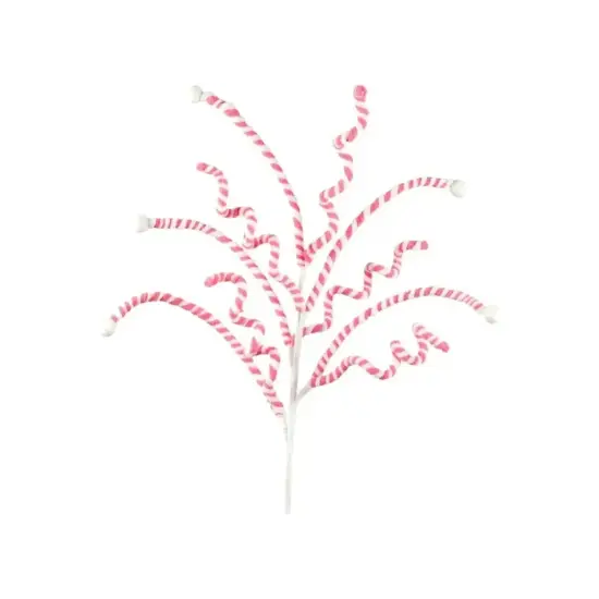 Pink & White Peppermint Spiral Floral Spray 31" {1}