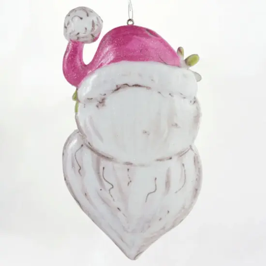5.5" Pink Santa Ornament {3}