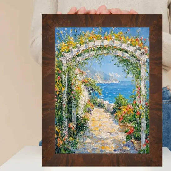 Brown Coffee Burl Wood Flat Picture Frame 27x40 frame {3}