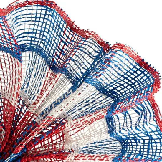 10" Poly Burlap Check Mesh Ribbon: Patriotic {2}