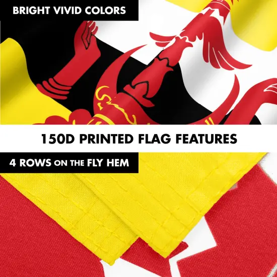 G128 Combo Pack: 6 Ft Tangle Free Aluminum Spinning Flagpole (White) & Brunei Bruneian Flag 3x5 Ft, LiteWeave Pro Series Printed 150D Polyester | Pole with Flag Included {5}