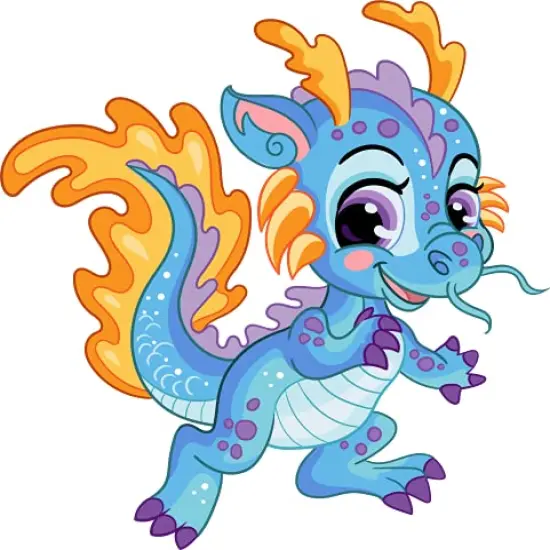 Playful Dragon Edible Icing Image Cake Topper for 1/4 Sheet cake or larger {1}