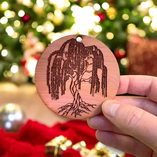 Weeping Willow - Cedar Ornament {3}