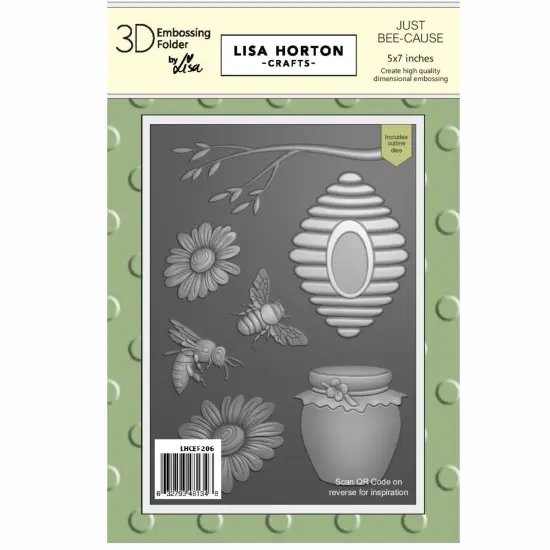 Lisa Horton Crafts Embossing Folder And Die 5"X7"-Just Bee-Cause {1}