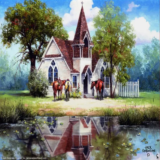 Sunsout Reflections of a Country Church 1000 pc Jigsaw Puzzle 16846 {1}