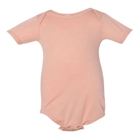 BELLA + CANVAS&reg; Infant Triblend Short Sleeve One Piece Peach Triblend {1}