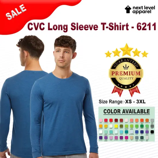 Next Level&reg; CVC Long Sleeve Crewneck T-Shirt Military green {2}
