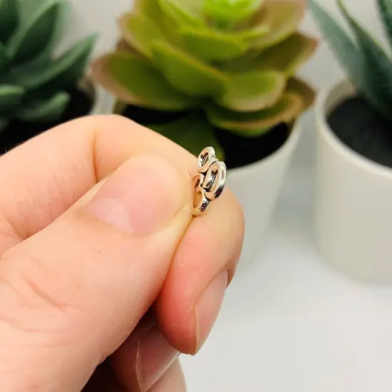 Silver Om/Ohm Symbol Charms, 16x11mm {4}