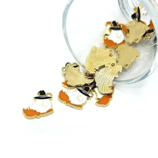 Witch Ghost Halloween Charms, 17x15mm {1}