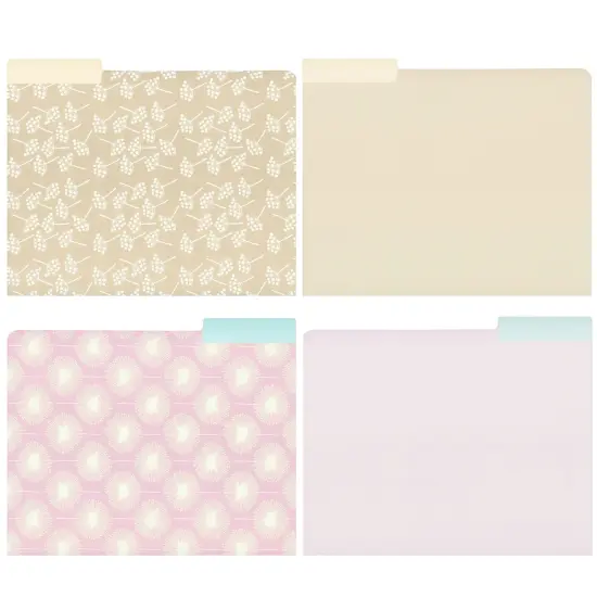 Juvale 12-Pack Pretty Pastel Decorative File Folders for Women and Girls, Cute Classroom Supplies, Office, Organization Letter Size, 1/3 Cut Tabs, 12 Assorted Patterns and Solids (11.5x9.5 In) {3}