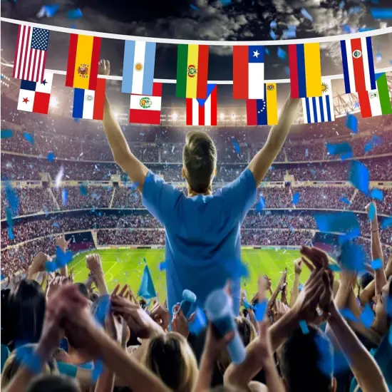 2 Sets Latin America Flags Banner String - 60 Ft 44 Flags {5}