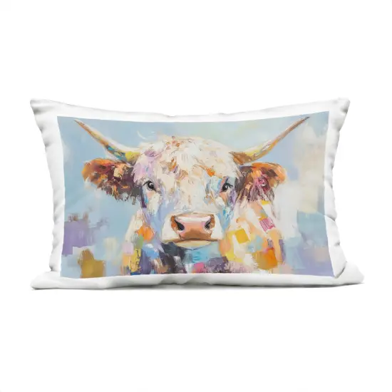 Stupell Industries Expressive Brushed Highland Cow Outdoor Pillow, 14 x 7 x 20 {1}