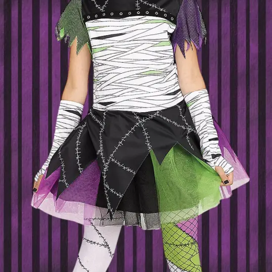 Monster Bride Child Halloween Costume with Dress Headband Tights {4}