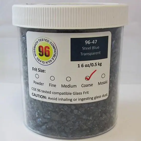 Wissmach Frit Coarse Steel Blue 96-47 1Lb. Jar 96 COE {2}