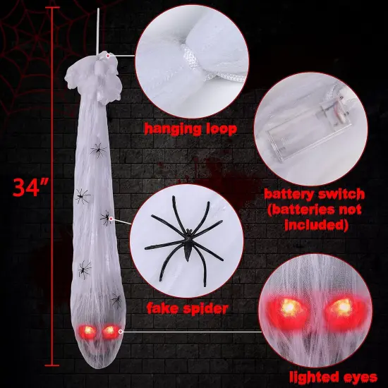 2 PCS Hanging Skull with Light up Eyes {2}