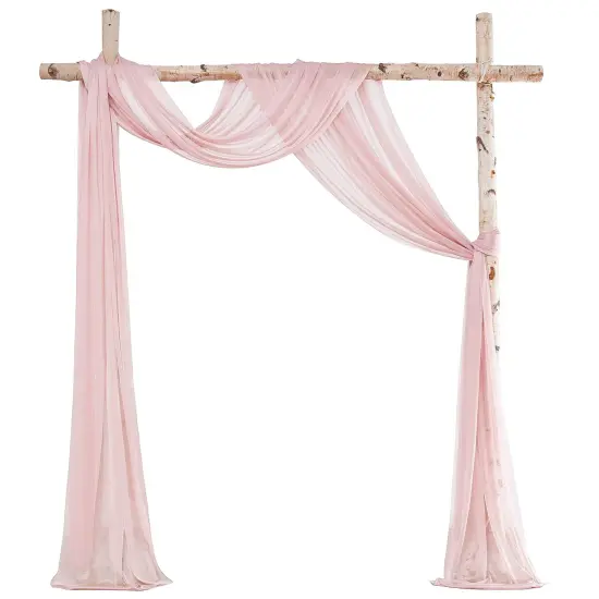 Wedding Arch Draping Fabric 2 Panels 20Ft Dusty Rose Chiffon Fabric Drapes Arbor Drapery Wedding Ceremony Reception Swag Decorations {1}