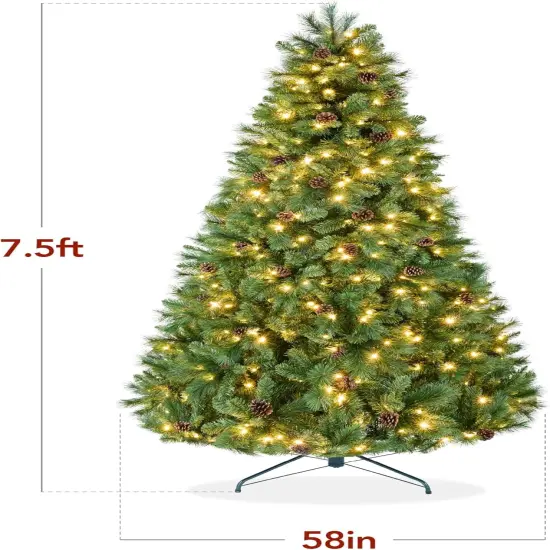 Frosted Scotch Pine Christmas Tree Cordless Setup with 1,320 Tips & 2-in-1 LED Lights for indoor holiday decoration {2}