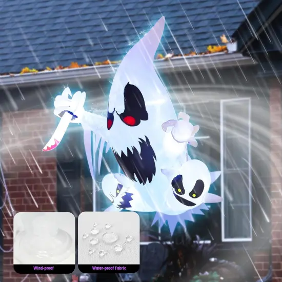 4FT Halloween Inflatable Decoration - Ghost Break Window {4}