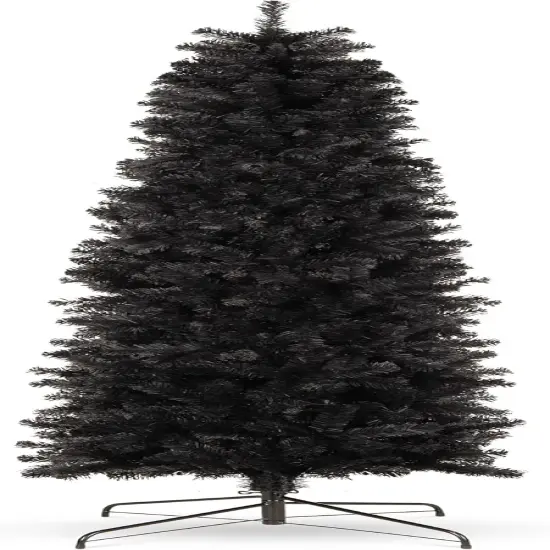 Pencil Christmas Tree Unlit Slim Artificial Tree with Foldable Base & Easy Assembly Black {1}