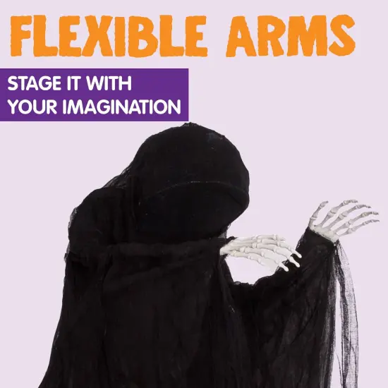 63&rdquo; Halloween Decorations Outdoor Grim Reaper,Dark Faceless Hanging Ghost {4}