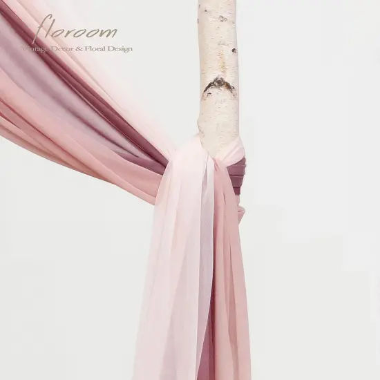 Wedding Arch Draping Fabric 3 Panels 20Ft Chiffon Fabric Drapes Arbor Drapery Wedding Ceremony Reception Swag Decorations (Mauve +Dusty Rose +Blush) {3}